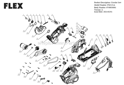 Part Location Diagram of 2827684001 Flex Base Plate Assembly