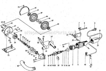 Page A Diagram and Parts List for F1509FR  Flex Concrete Saw