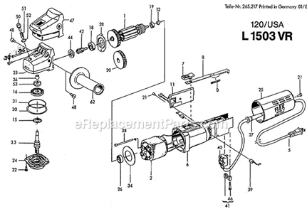Part Location Diagram of 344710 Skil REPAIR SET 1503