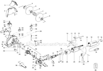 Page A Diagram and Parts List for MS1706FR  Flex Concrete Saw