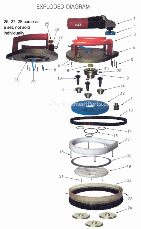 Page A Diagram and Parts List for LCP1703VR  Flex Sander Polisher