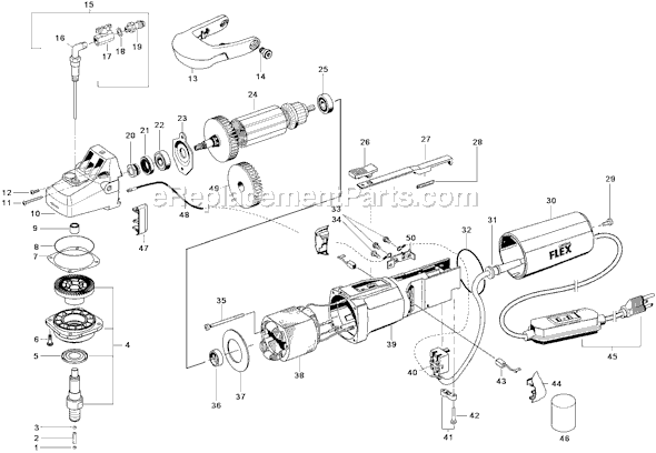 Page A Diagram and Parts List for LW1703S  Flex Bench Grinder