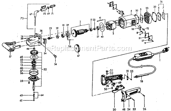 Page A Diagram and Parts List for LW603VR  Flex Sander Polisher
