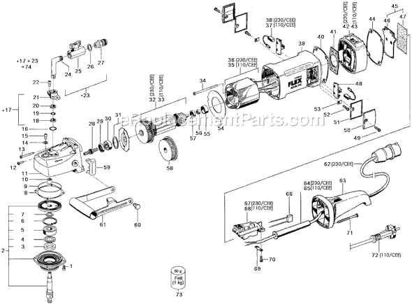 Page A Diagram and Parts List for LW802VR  Flex Bench Grinder