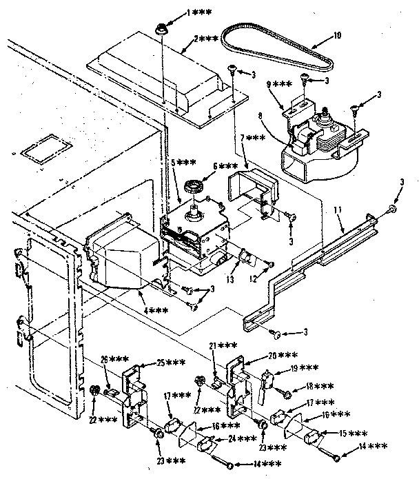 Switches And Microwave Parts Diagram and Parts List for 5648648310  Kenmore Microwave