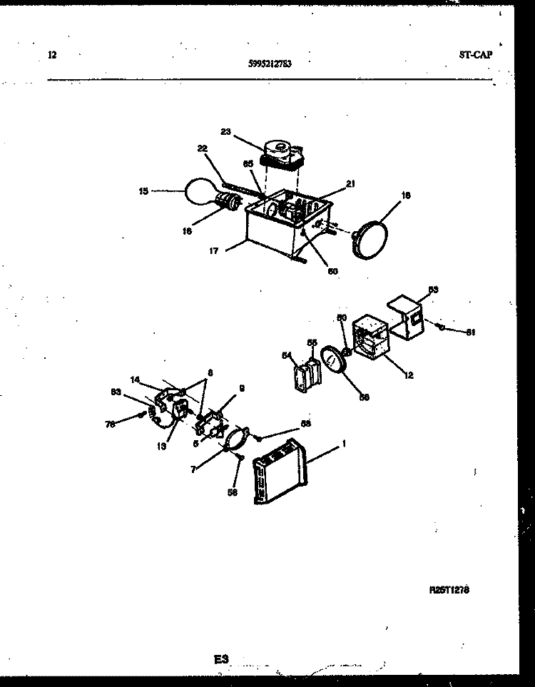 REFRIGERATOR CONTROL ASSEMBLY, DAMP Diagram and Parts List for RSG192NCD1  Frigidaire Refrigerator