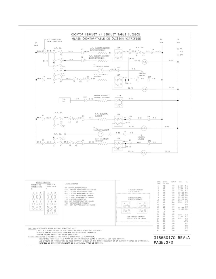 Wiring Diagram Diagram and Parts List for FGES3045KFD  Frigidaire Range