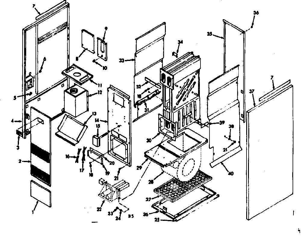 Furnace assembly Diagram and Parts List for 867769211  Frigidaire Furnace