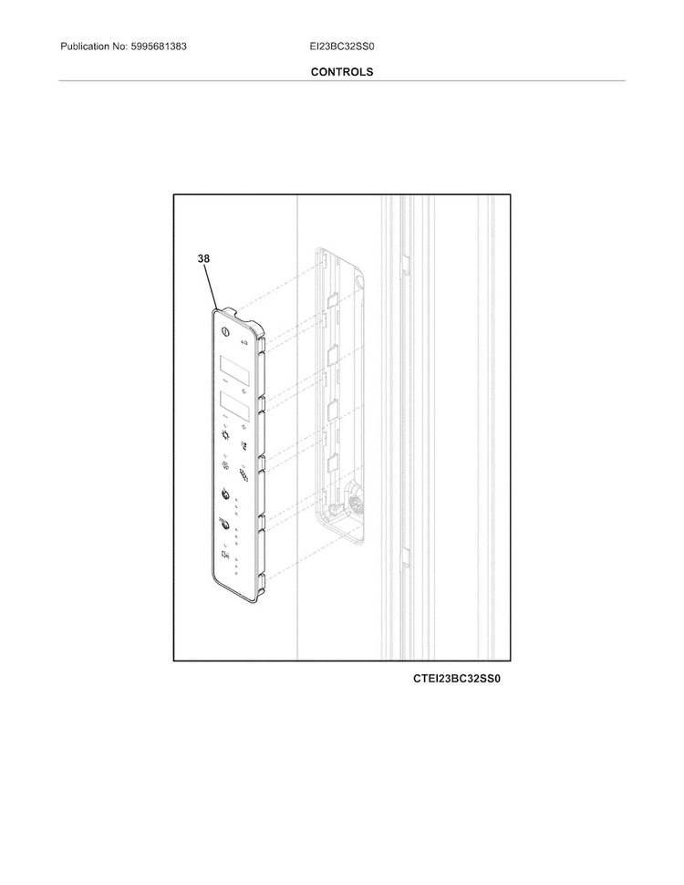 Controls Diagram and Parts List for EI23BC32SS0  Electrolux Refrigerator