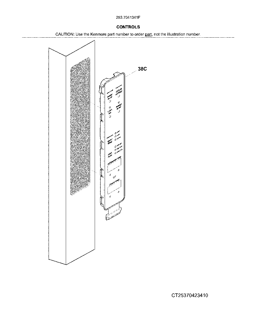Controls Diagram and Parts List for 2537041341F  Kenmore Refrigerator