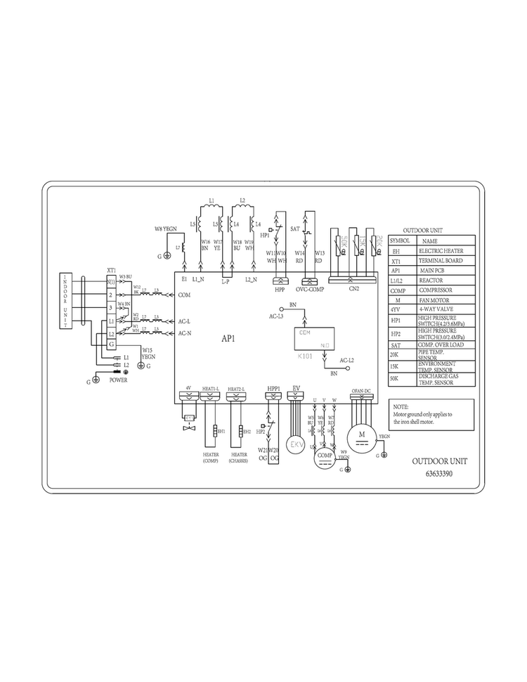 Wiring Diagram Diagram and Parts List for FFHP302CQ20  Frigidaire Air Conditioner
