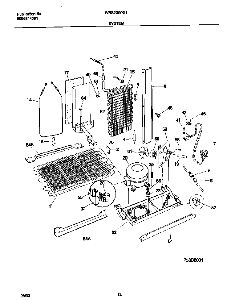 System Diagram and Parts List for WRS20WRHW5  Westinghouse Refrigerator