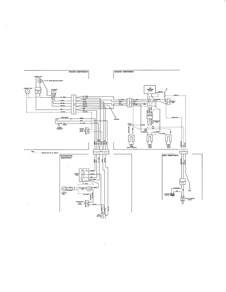 Wiring Diagram Diagram and Parts List for WWTR1802KWA  Westinghouse Refrigerator