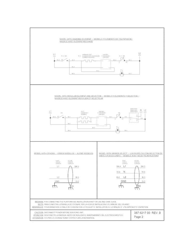 Wiring Diagram Diagram and Parts List for FGEC3045PS1  Frigidaire Cooktop