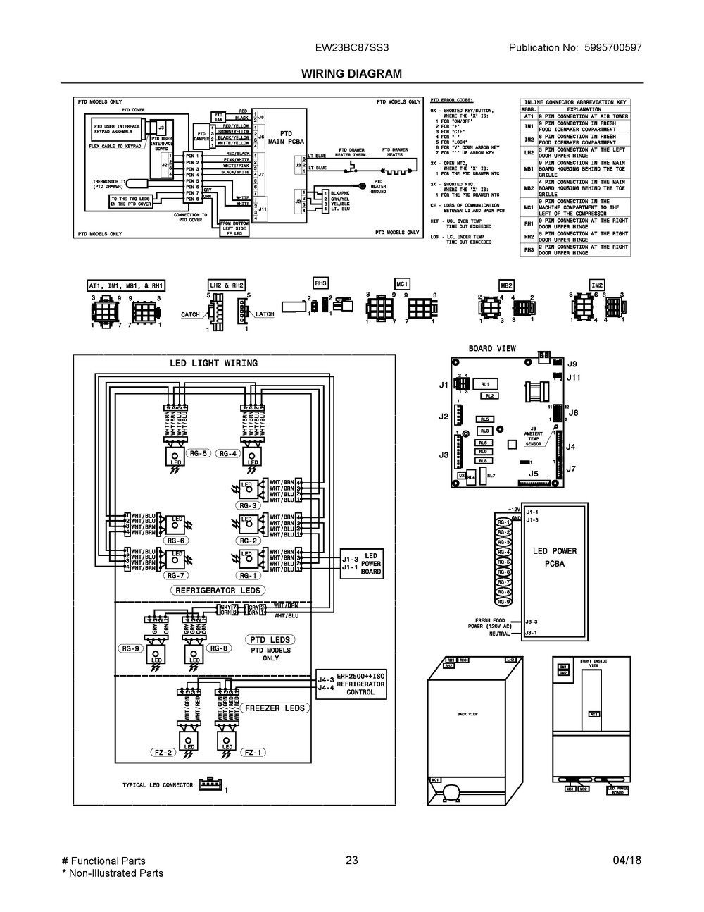 Wiring Diagram Diagram and Parts List for EW23BC87SS3  Frigidaire Refrigerator