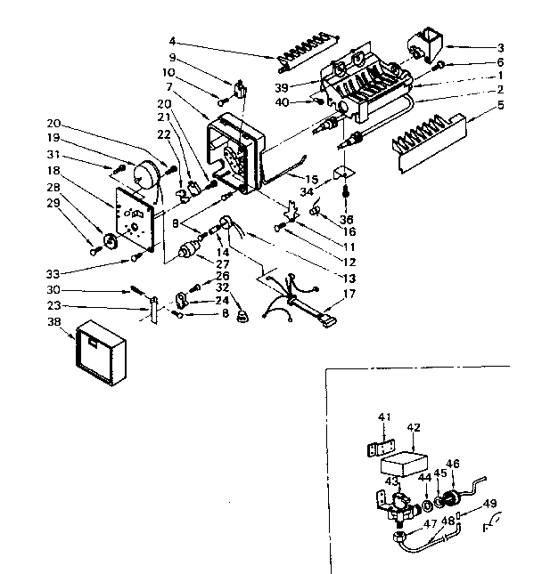 Ice Maker Parts Diagram and Parts List for 5648761980  Kenmore Refrigerator