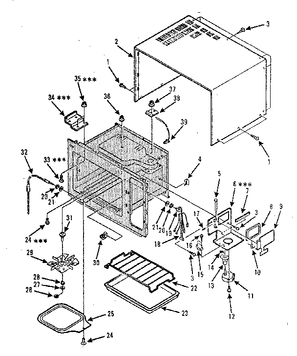 Cavity Parts-c Diagram and Parts List for 5648896380  Kenmore Microwave