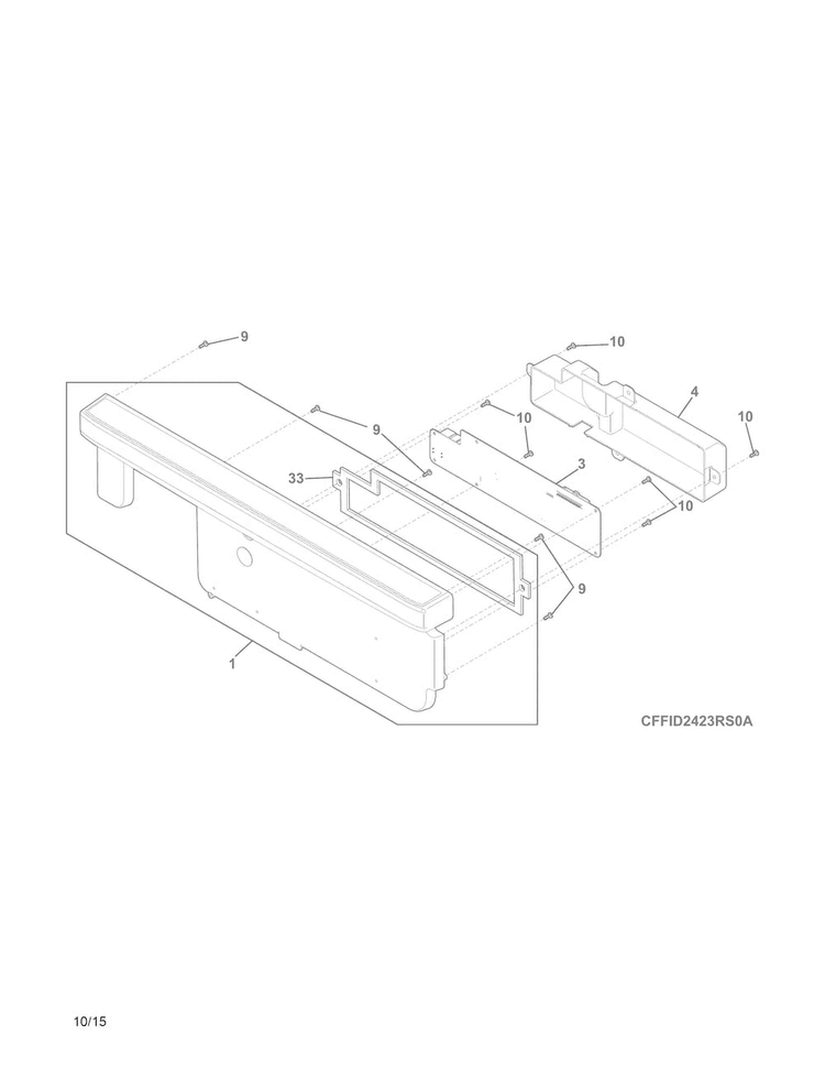 Control Panel Diagram and Parts List for LFID2422RF2A  Frigidaire Dishwasher