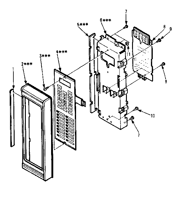 Control Panel Parts Diagram and Parts List for 5648888511  Kenmore Microwave