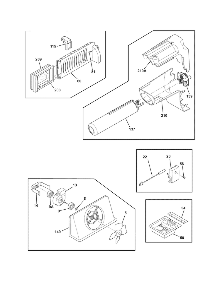 Controls Diagram and Parts List for FPHS2386LF6  Frigidaire Refrigerator