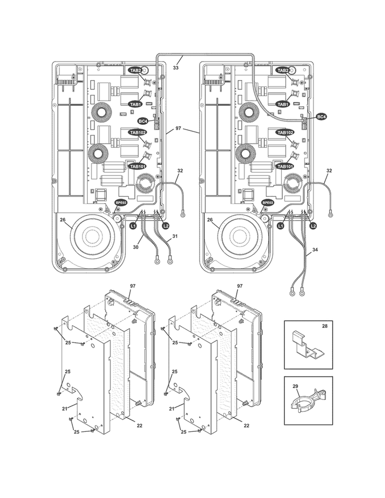 Induction Diagram and Parts List for CGIF3061NFC  Frigidaire Range