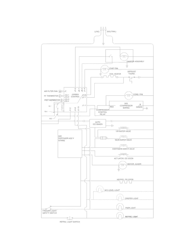 Wiring Diagram Diagram and Parts List for FFSS2614QE0  Frigidaire Refrigerator