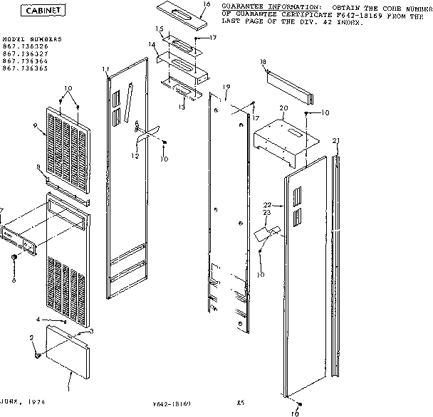 Cabinet Diagram and Parts List for 867736326  Frigidaire Furnace