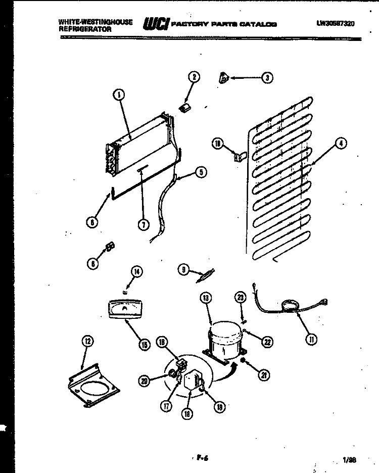 SYSTEM AND AUTOMATIC DEFROST PARTS Diagram and Parts List for RT163GCH3  Frigidaire Refrigerator