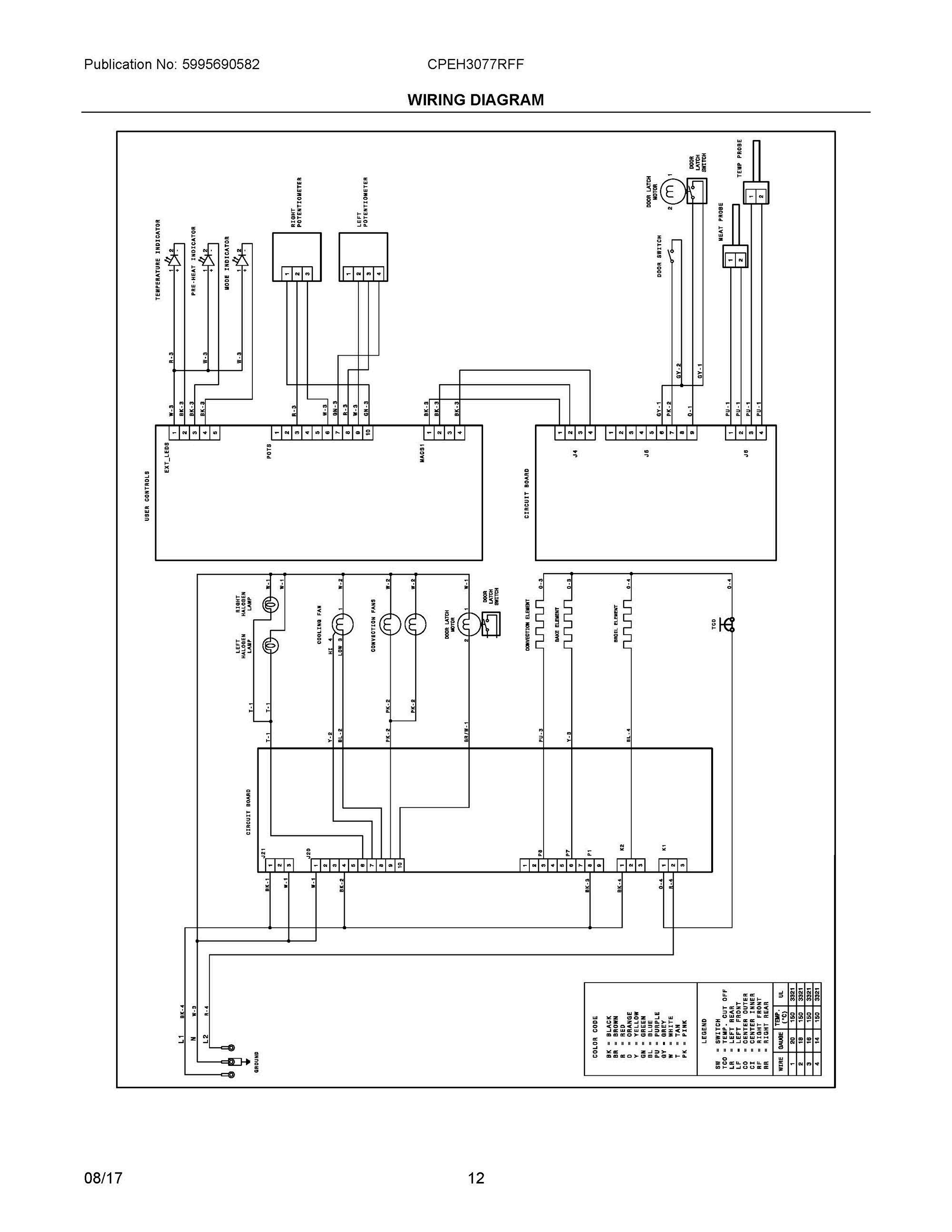 06 - WIRING DIAGRAM Diagram and Parts List for CPEH3077RFF  Frigidaire Range