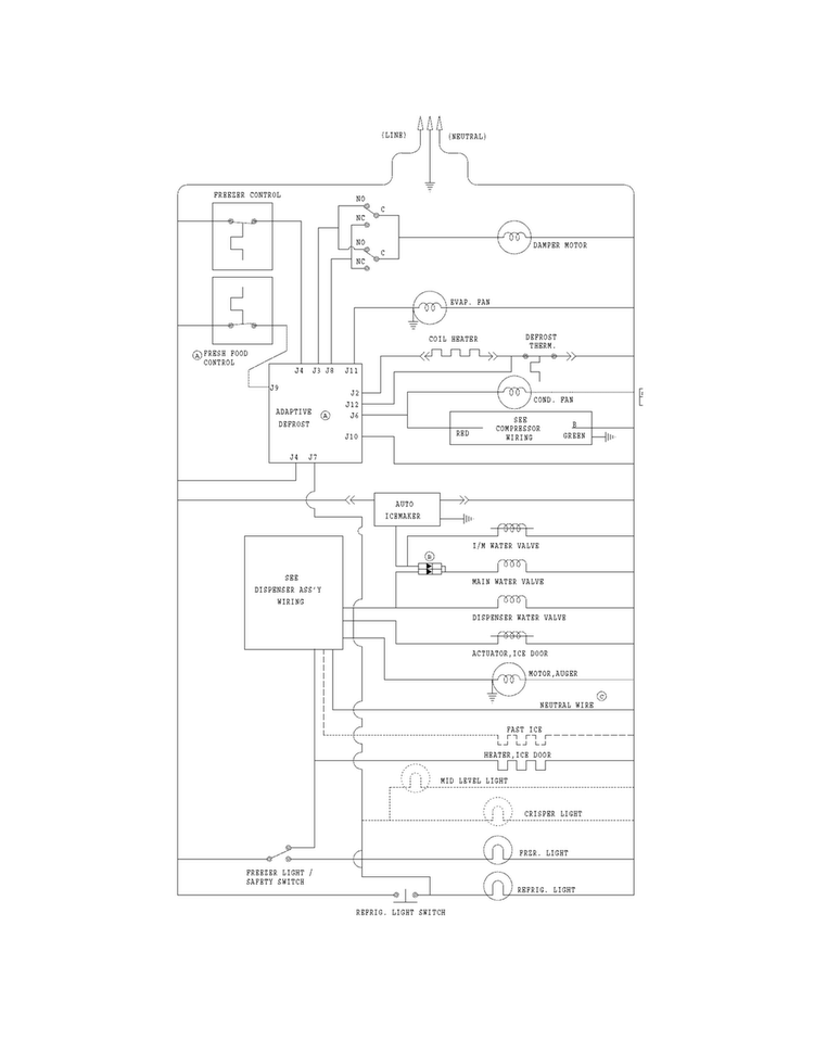 Wiring Schematic Diagram and Parts List for MRTN23V6MW4  Uni Refrigerator