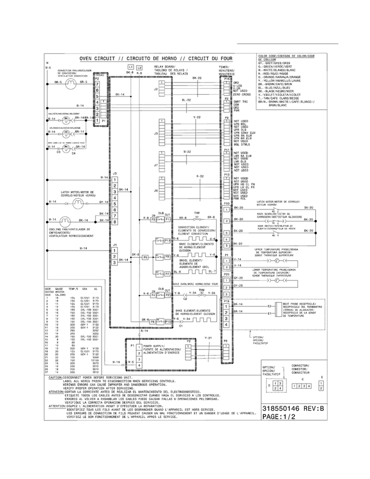 Wiring Diagram Diagram and Parts List for EW30DS75KS2  Electrolux Range
