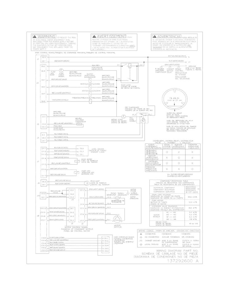 Wiring Diagram Diagram and Parts List for EIFLS60LSS0  Electrolux Washer