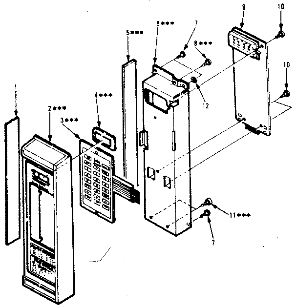 Control Panel Parts Diagram and Parts List for 5648788691  Kenmore Microwave
