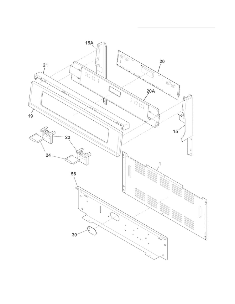 Backguard Diagram and Parts List for FPEF3081MFC  Frigidaire Range