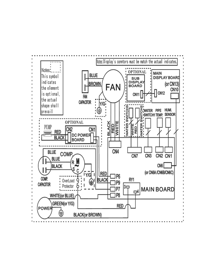Wiring Diagram Diagram and Parts List for FAD704DWA4  Frigidaire Dehumidifier