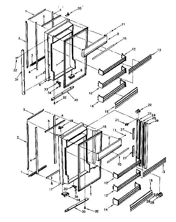 Door Parts Diagram and Parts List for 5648761980  Kenmore Refrigerator