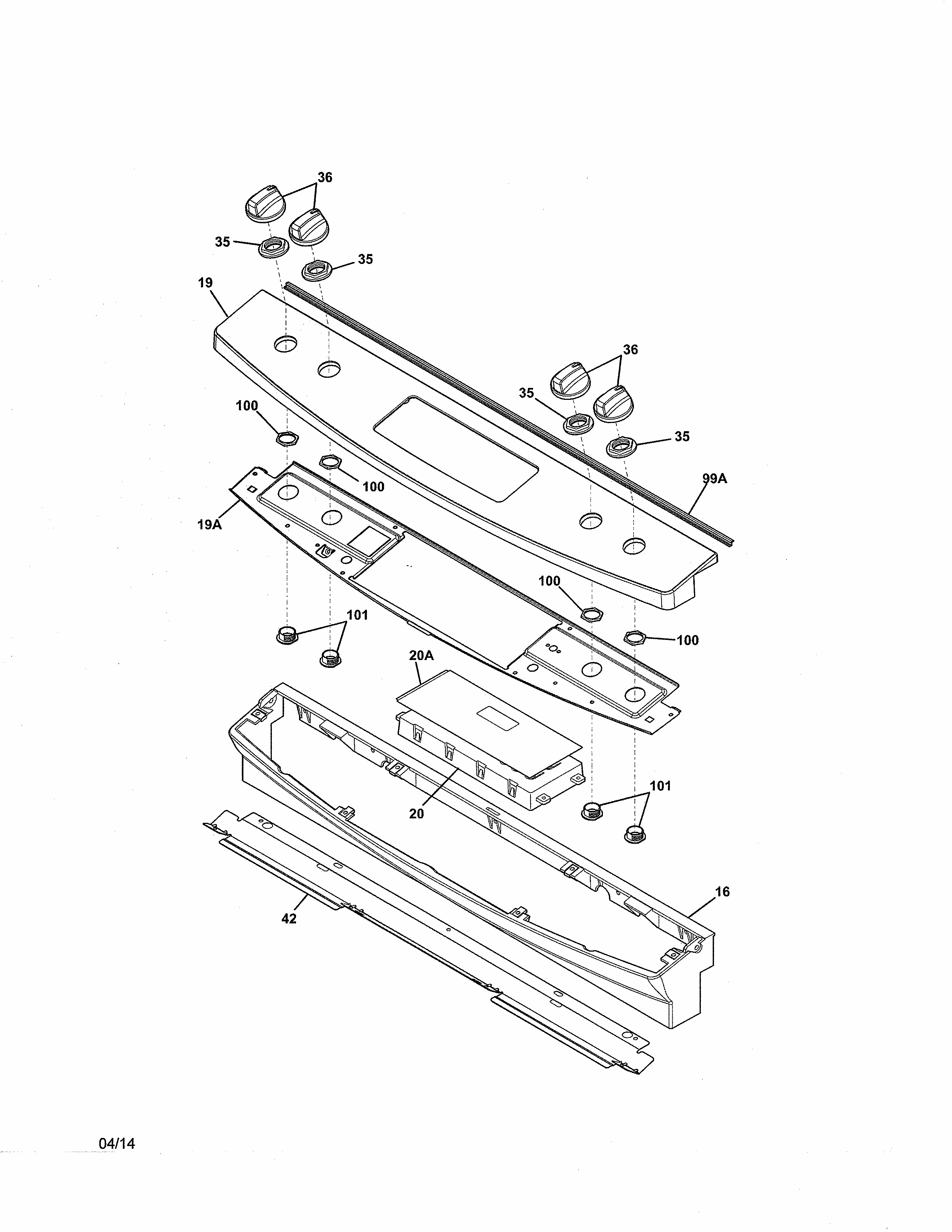 Backguard Diagram and Parts List for 79032602310  Kenmore Range