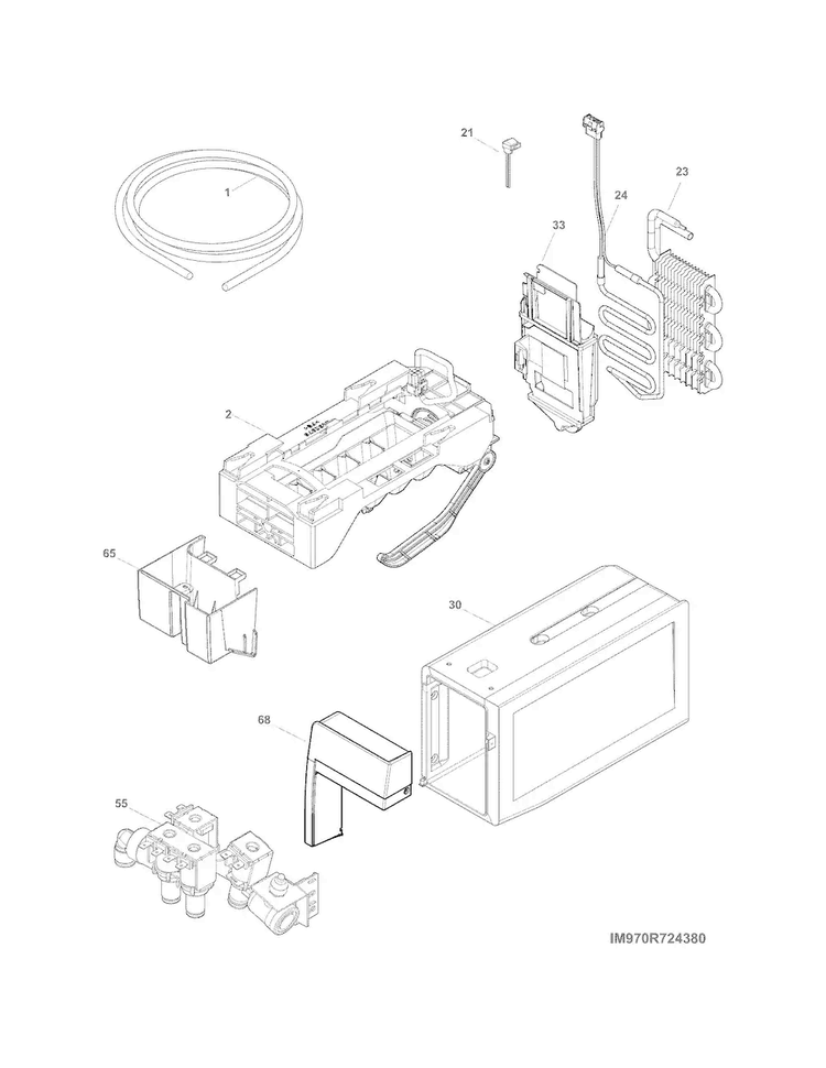Fresh Food Ice Maker Diagram and Parts List for FPHF2399PF6  Frigidaire Refrigerator