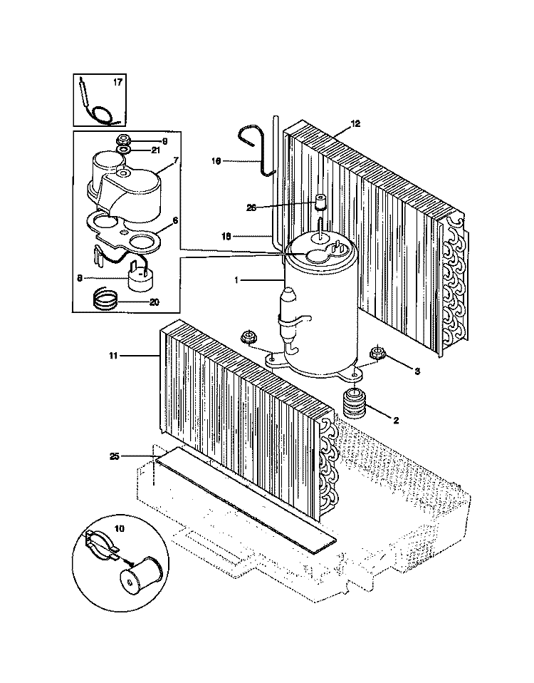 SYSTEM Diagram and Parts List for GAB067W7B1  Gibson Air Conditioner