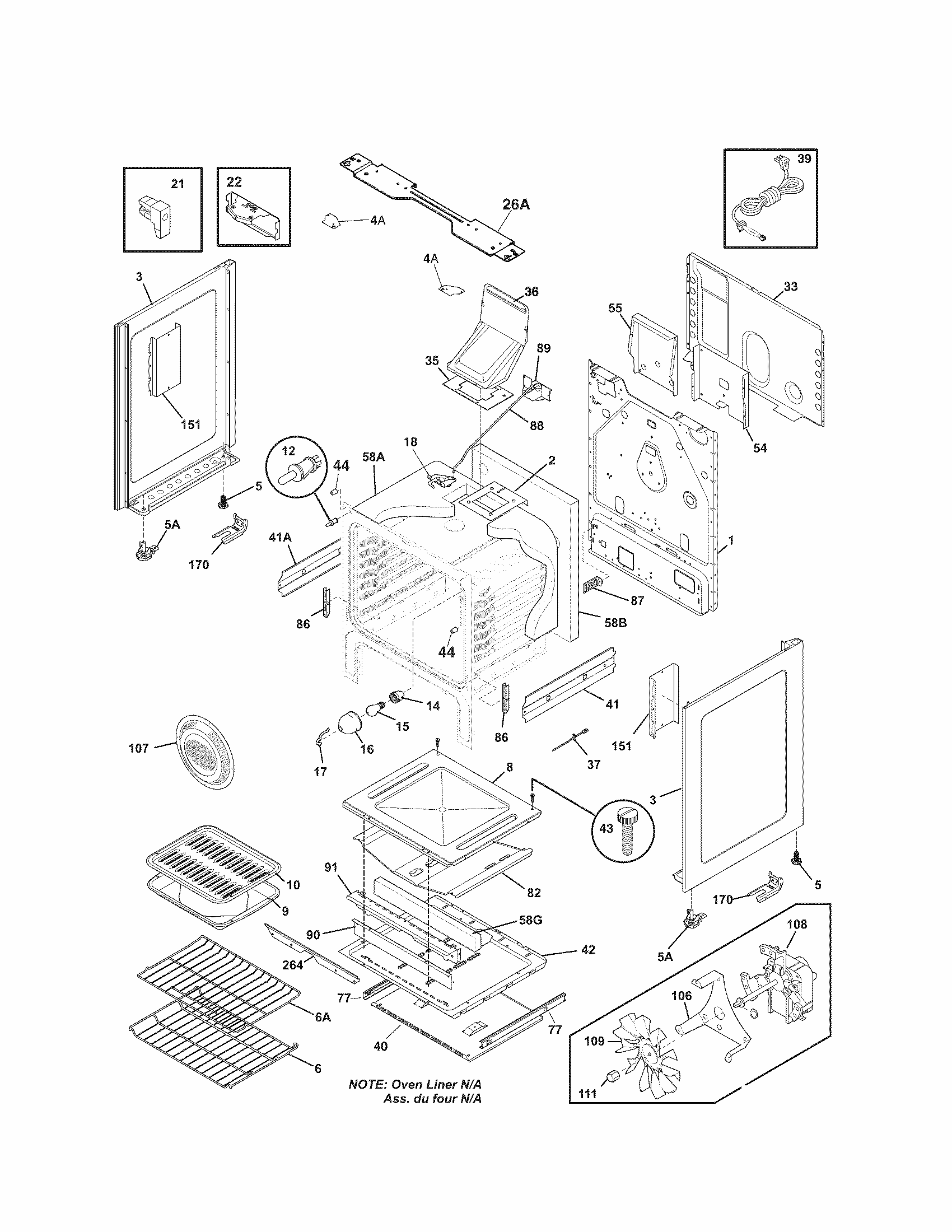 Body Diagram and Parts List for 79072902014  Kenmore Range