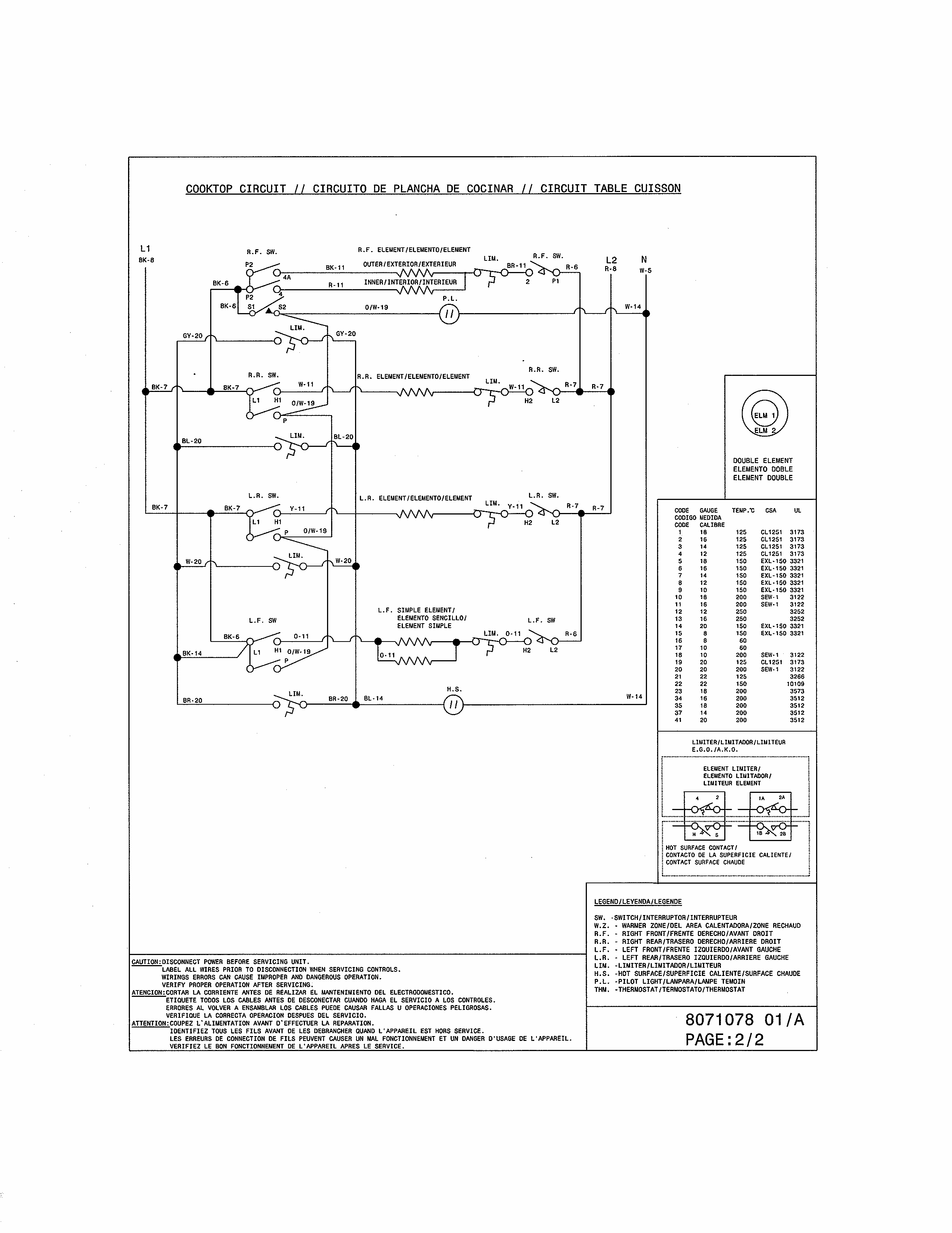 Wiring Diagram Diagram and Parts List for 79097633300  Kenmore Range