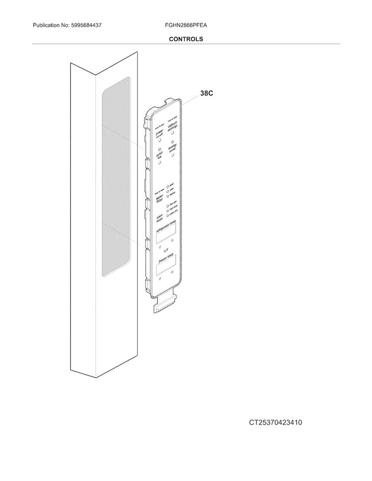Controls Diagram and Parts List for FGHN2866PFEA  Frigidaire Refrigerator