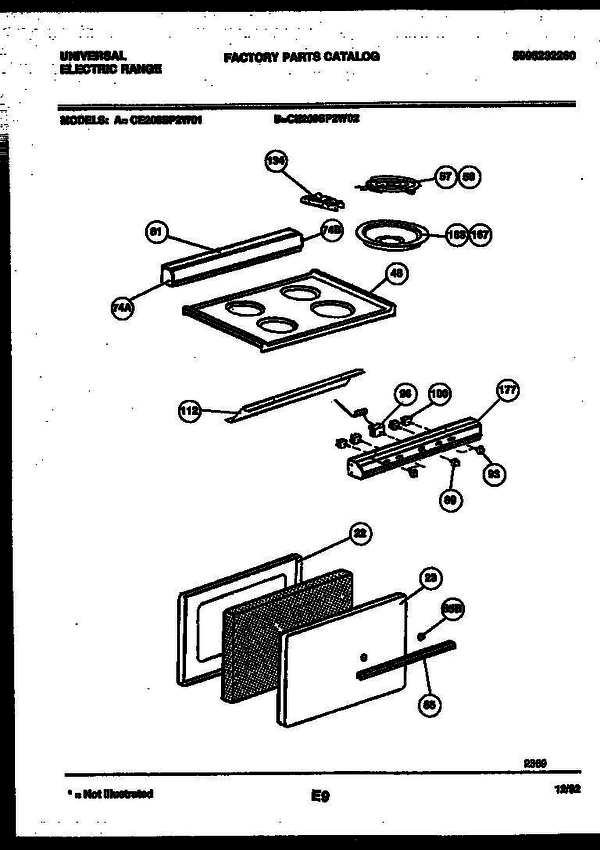 Frigidaire Ce206sp2wl01 1 Diagram and Parts List for CE206SP2WL01 V2 Frigidaire Range