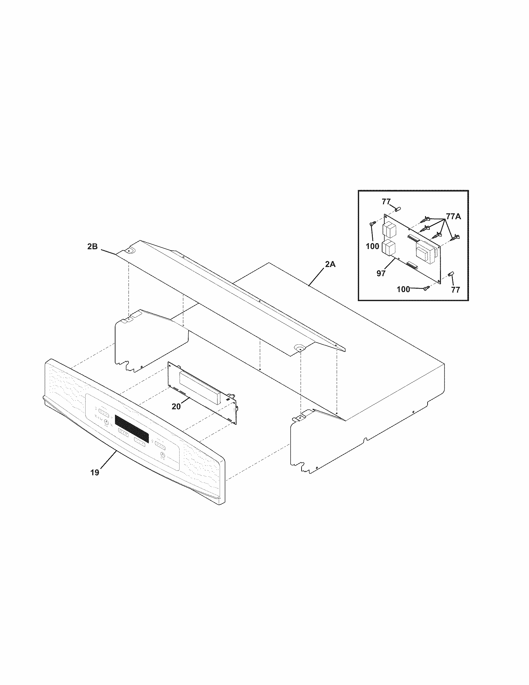 Control Panel Diagram and Parts List for 79048873900  Kenmore Wall Oven