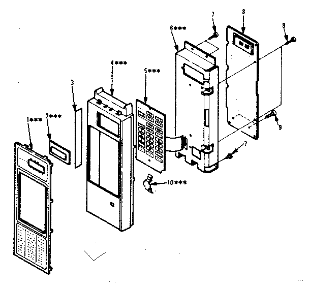 Control Panel Parts Diagram and Parts List for 5648668610  Kenmore Microwave