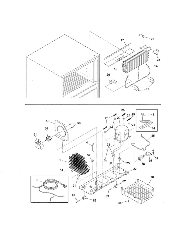System Diagram and Parts List for FRT21G2NW6  Frigidaire Refrigerator