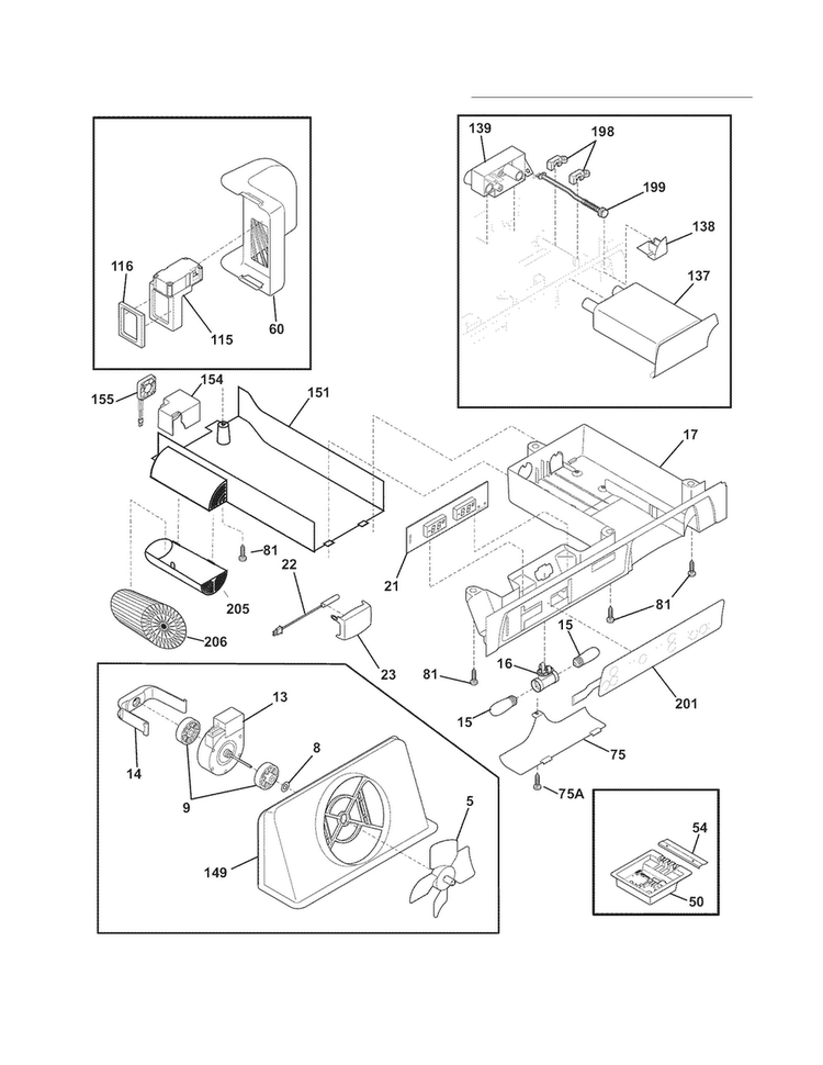 Controls Diagram and Parts List for E23CS78HPS6  Electrolux Refrigerator