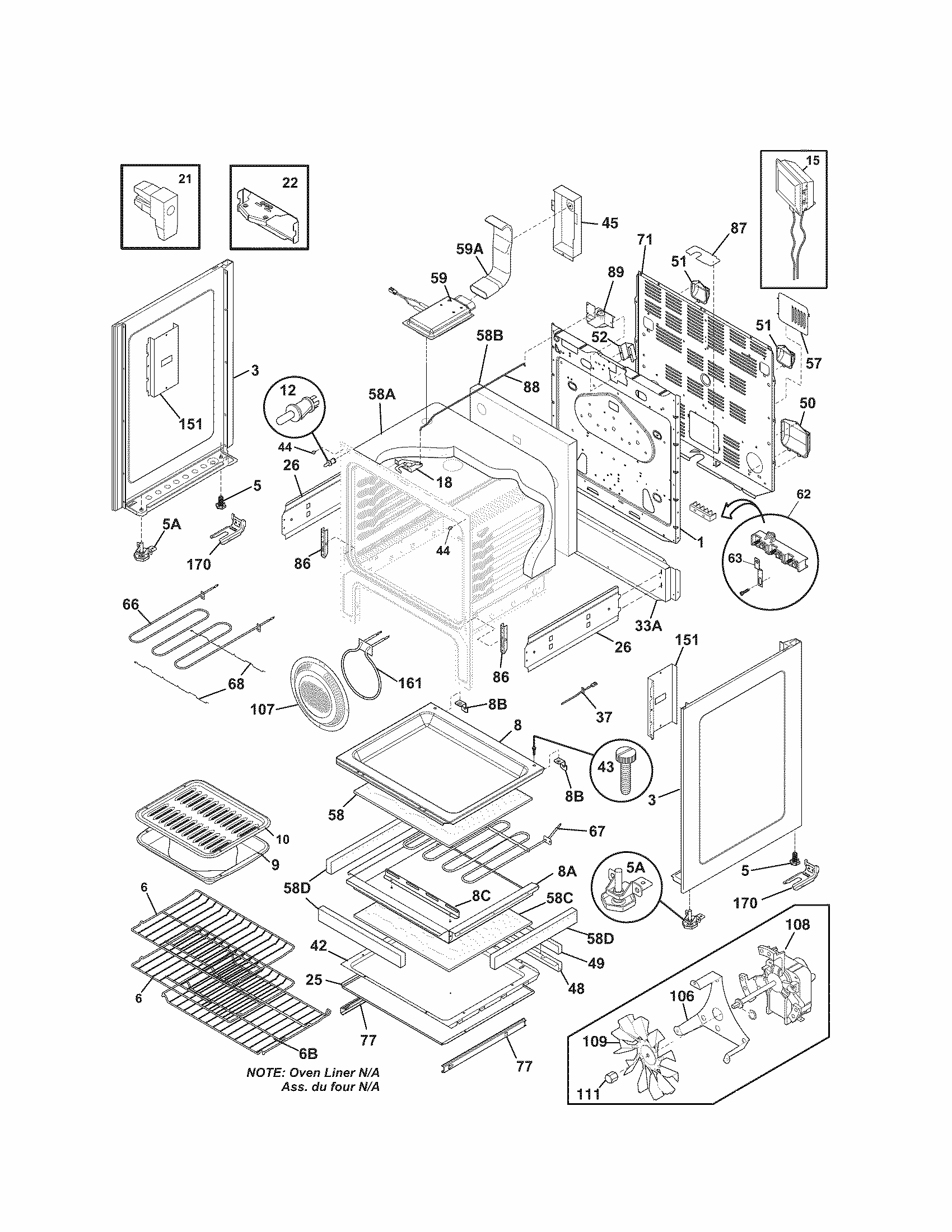 Body Diagram and Parts List for 79092183014  Kenmore Range