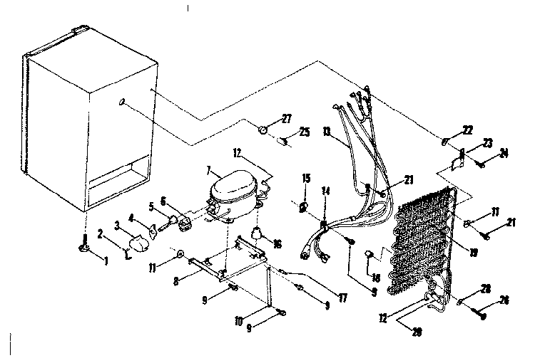 Unit Parts Diagram and Parts List for 1267986100  Kenmore Refrigerator