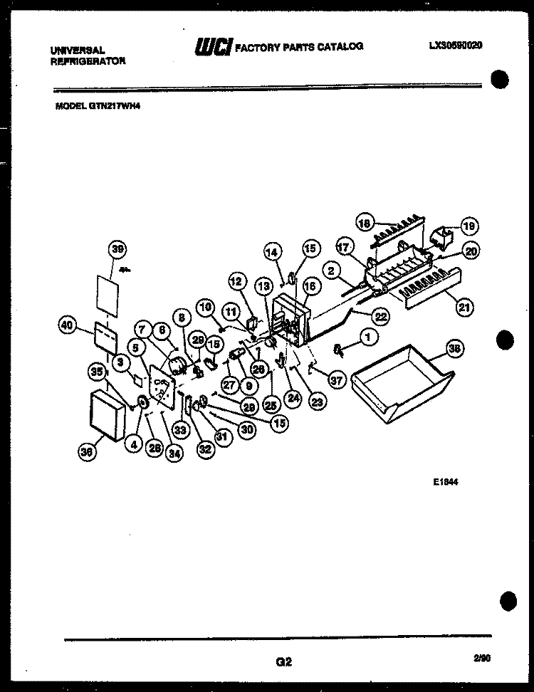 ICE MAKER PARTS Diagram and Parts List for GTN217WHD4  Frigidaire Refrigerator